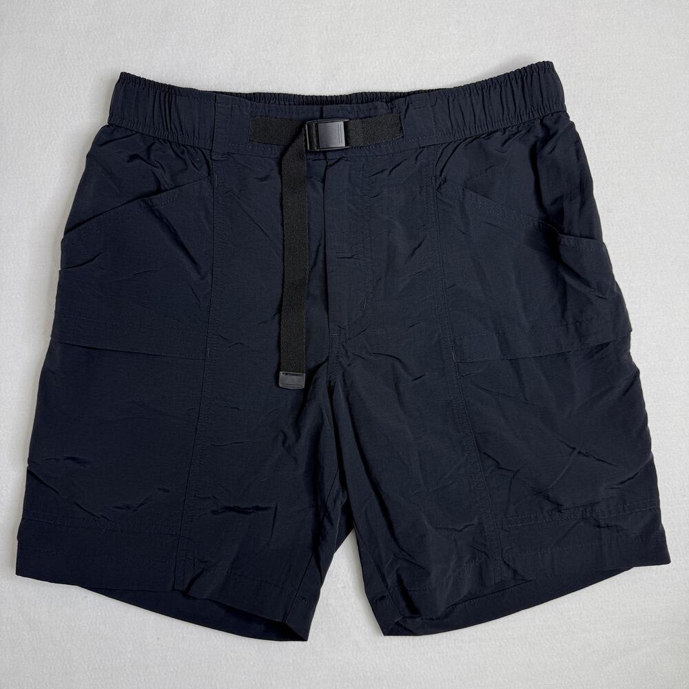 Eddie Bauer Shorts Mens Small Black Cargo Nylon Quick Dry Elastic Waist Outdoor